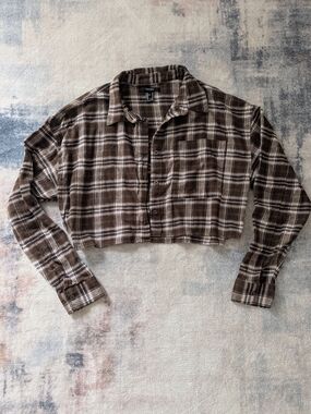 Forever 21 Brown and Cream Plaid Shirt